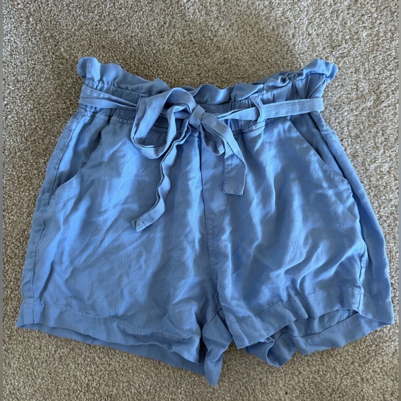 Thread & Supply Blue Paperbag Waist Shorts Size Small - Picture 2 of 4